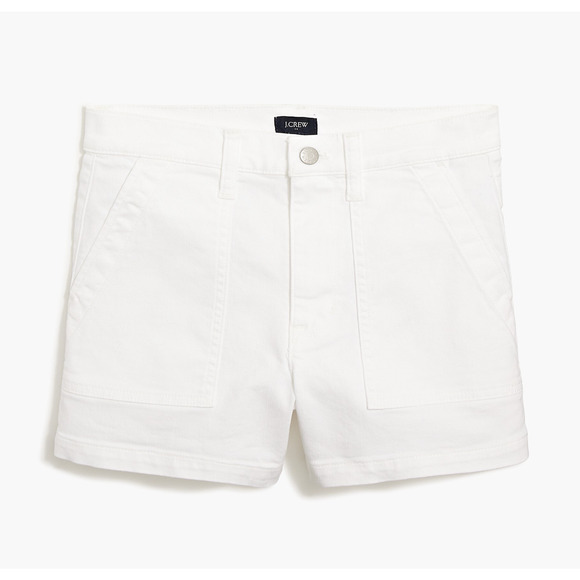 J.Crew White Utility Denim Short High Waist Pockets Classic Womens US 33 NWT - Picture 4 of 11